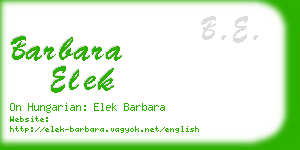 barbara elek business card